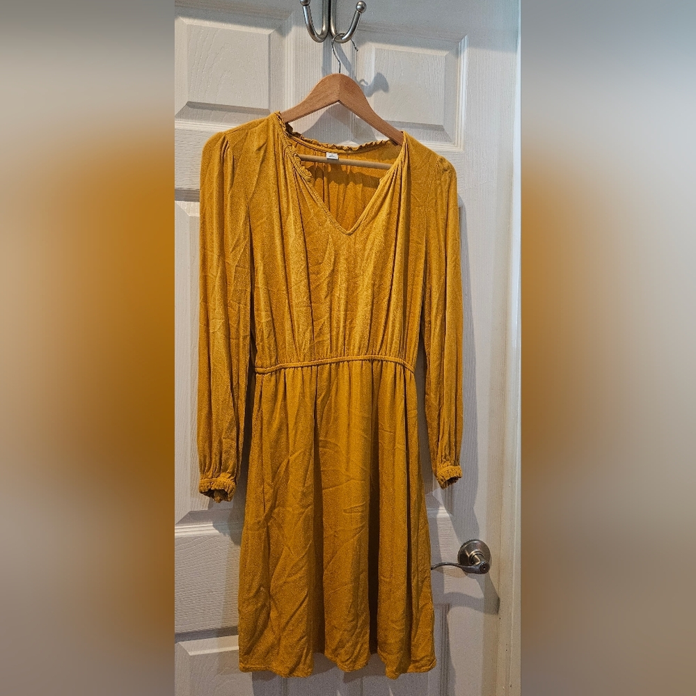 Old Navy Mustard Long Sleeve Dress